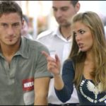 Ilary Blasi e Francesco Totti allo stadio del calcio